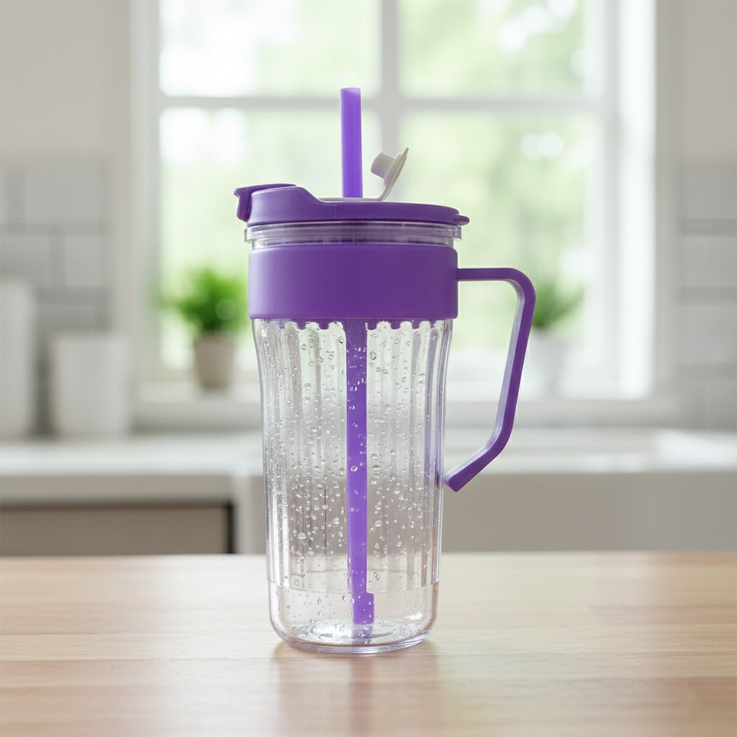 Plastic Tumbler for Kids – Spill-Free 500ml with Straw & Handle