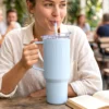 Travel Tumbler 1800 ML with Handle and Straw Lid for Journeys (1 Pc)