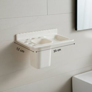 Wall Mounted Toothbrush Holder – 3in1 Multi-Compartment Organizer