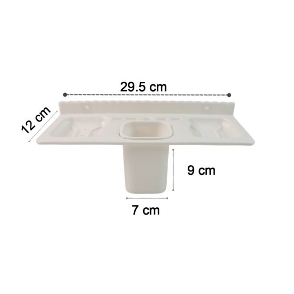 Wall-Mounted Bathroom Organizer – 4-in-1 Space Saver