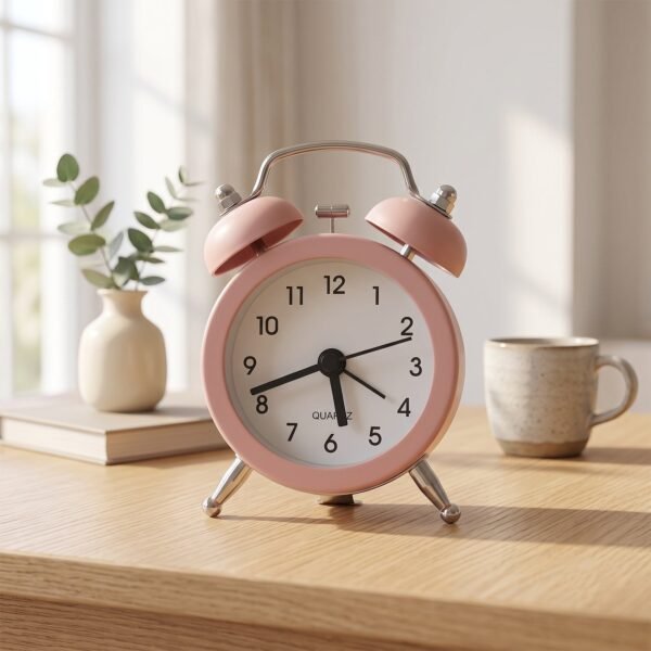 Mini Twin Bell Analog Alarm Clock Vintage Table Desk Loud Ringer (1 Pc)