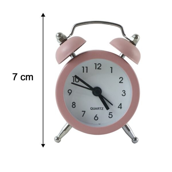 Mini Twin Bell Analog Alarm Clock Vintage Table Desk Loud Ringer (1 Pc)