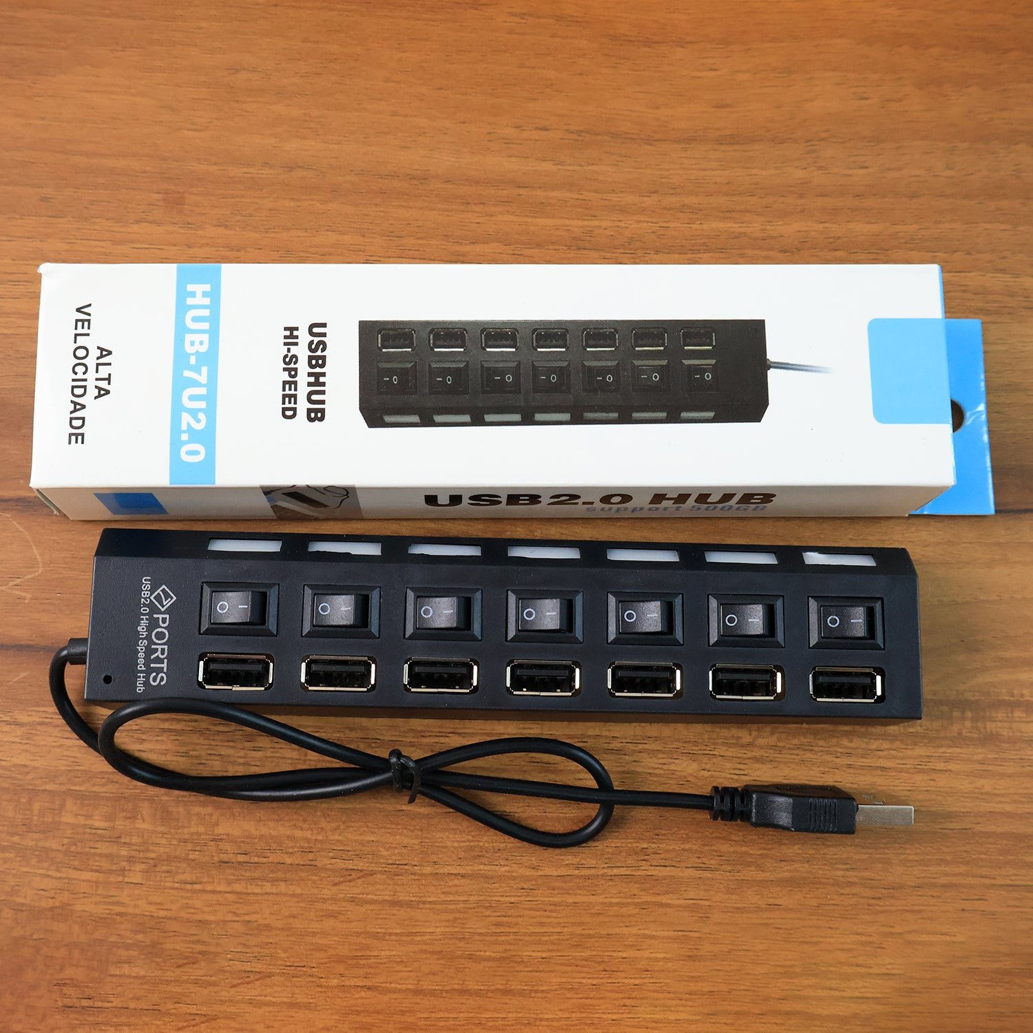 7 Port USB Hub – 7-in-1 Individual Switches, LED Indicators | Compshop