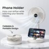 Portable Foldable USB Desktop Fan with Adjustable Height Stand (1 Pc)