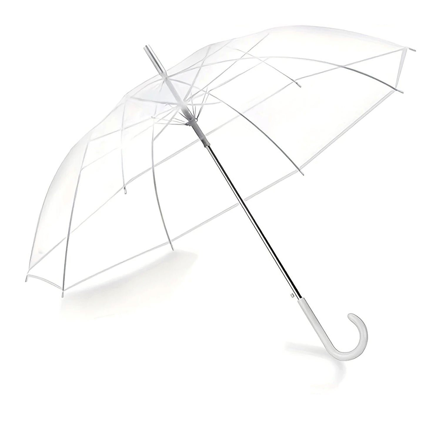 Transparent Dome Umbrella – Windproof with Comfortable Curved Handle