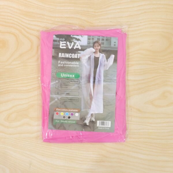 UnisexPinkRaincoat-live.jpg EVA Hooded Long Rain Coat – Monsoon Wear for Men & Women
