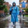Blue EVA Hooded Rain Coat for Men & Women Monsoon Wear