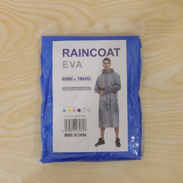 Blue EVA Hooded Rain Coat for Men & Women Monsoon Wear