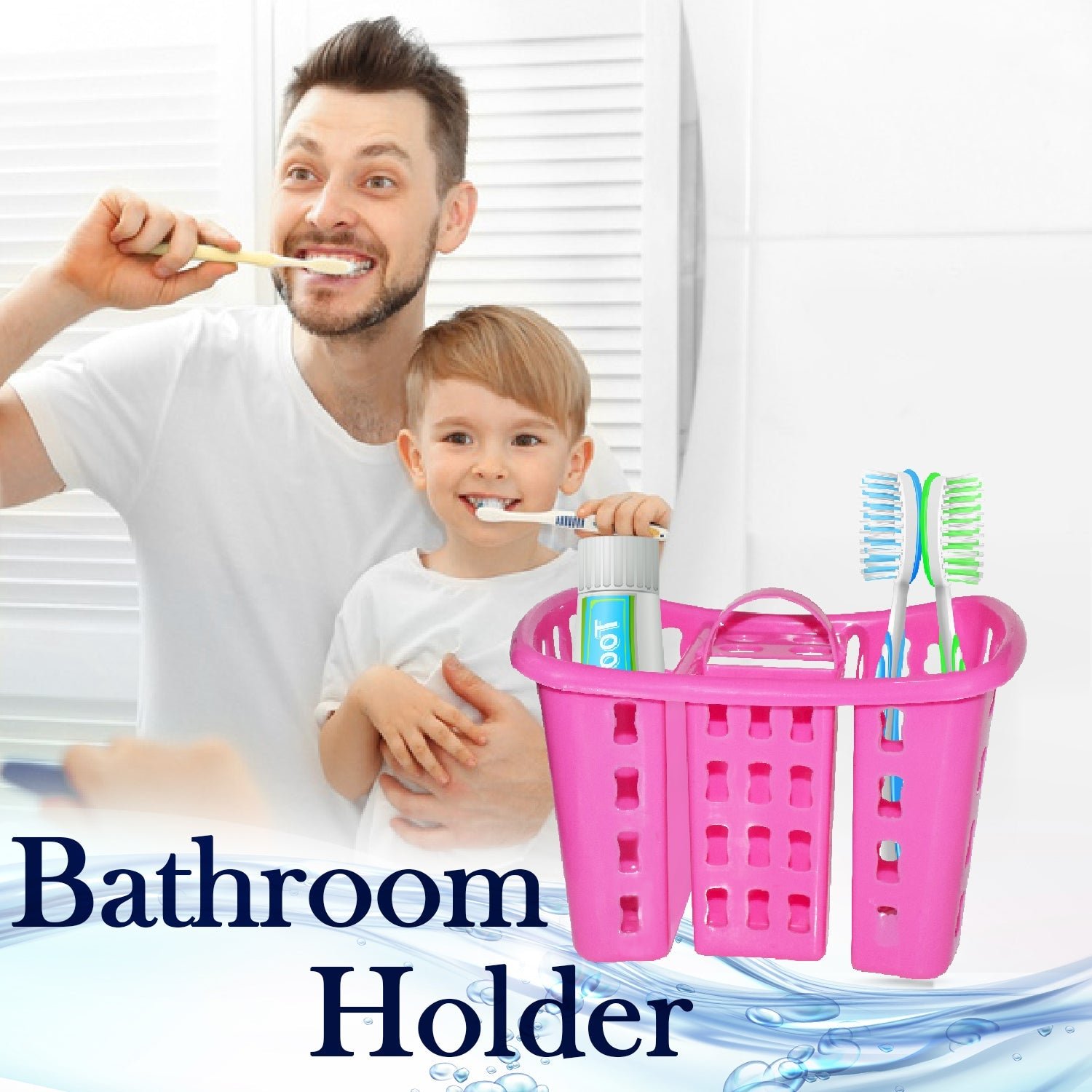 Bathroom Organizer Stand – 4-in-1 Toothbrush Holder | BrushedUp