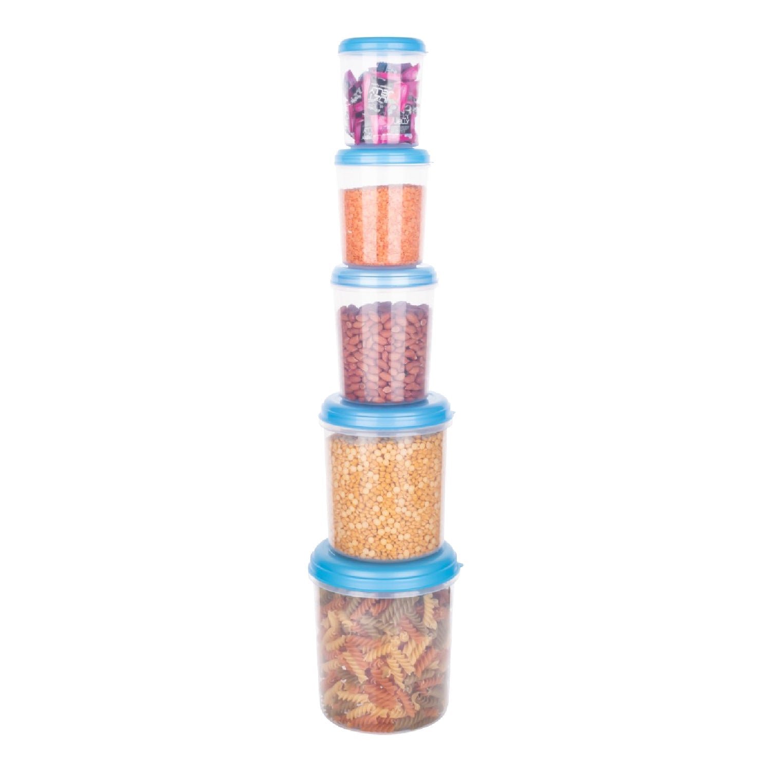 Airtight Plastic Container Set – 5-Piece Food Storage | Velvet Wheels