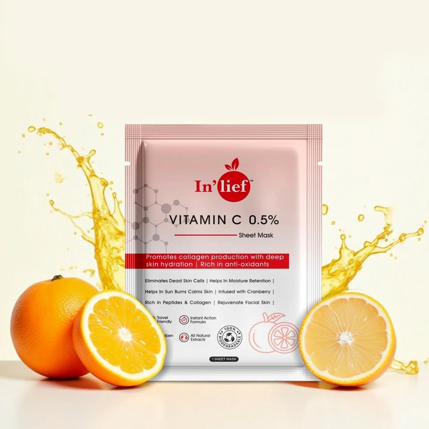 Vitamin C Facial Sheet Mask – Hydrating & Brightening Glow