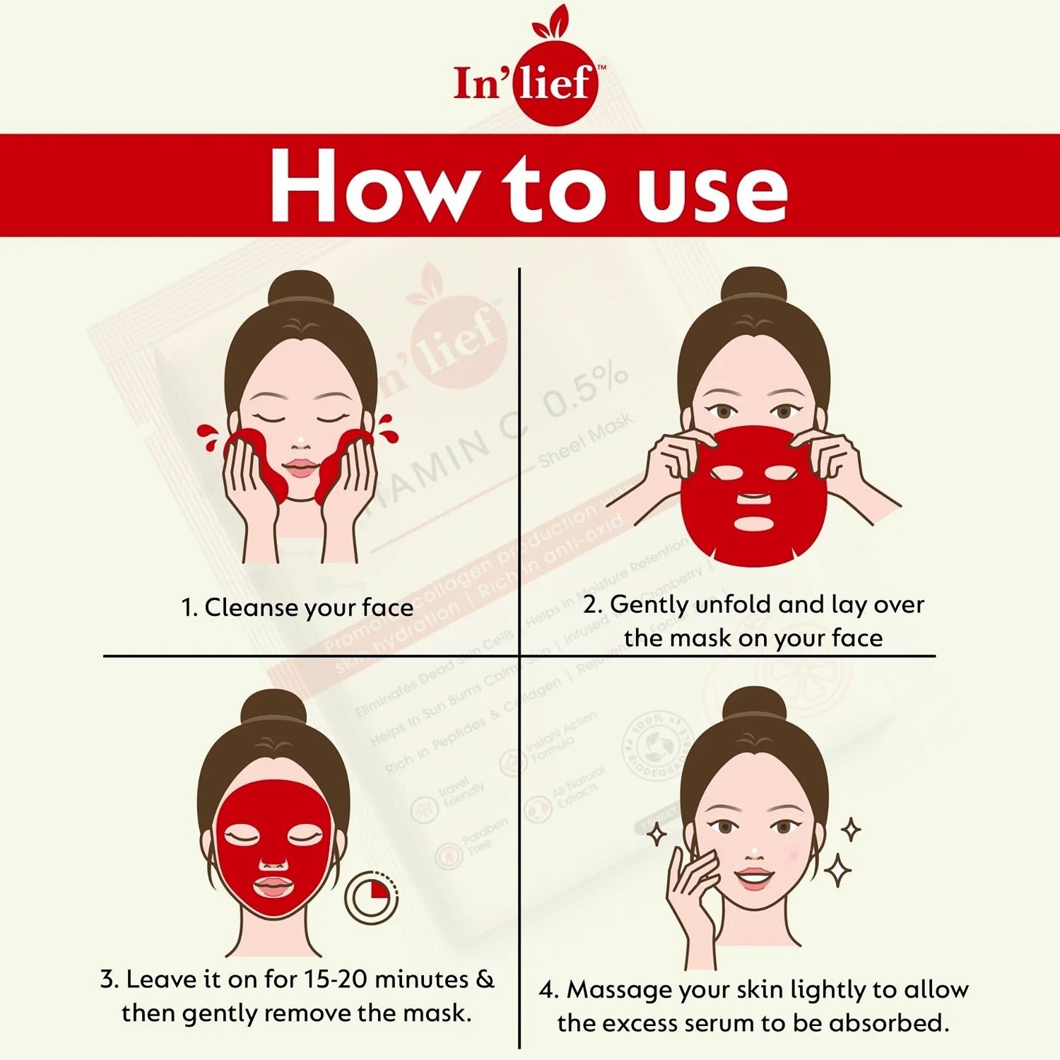 Vitamin C Facial Sheet Mask – Hydrating & Brightening Glow