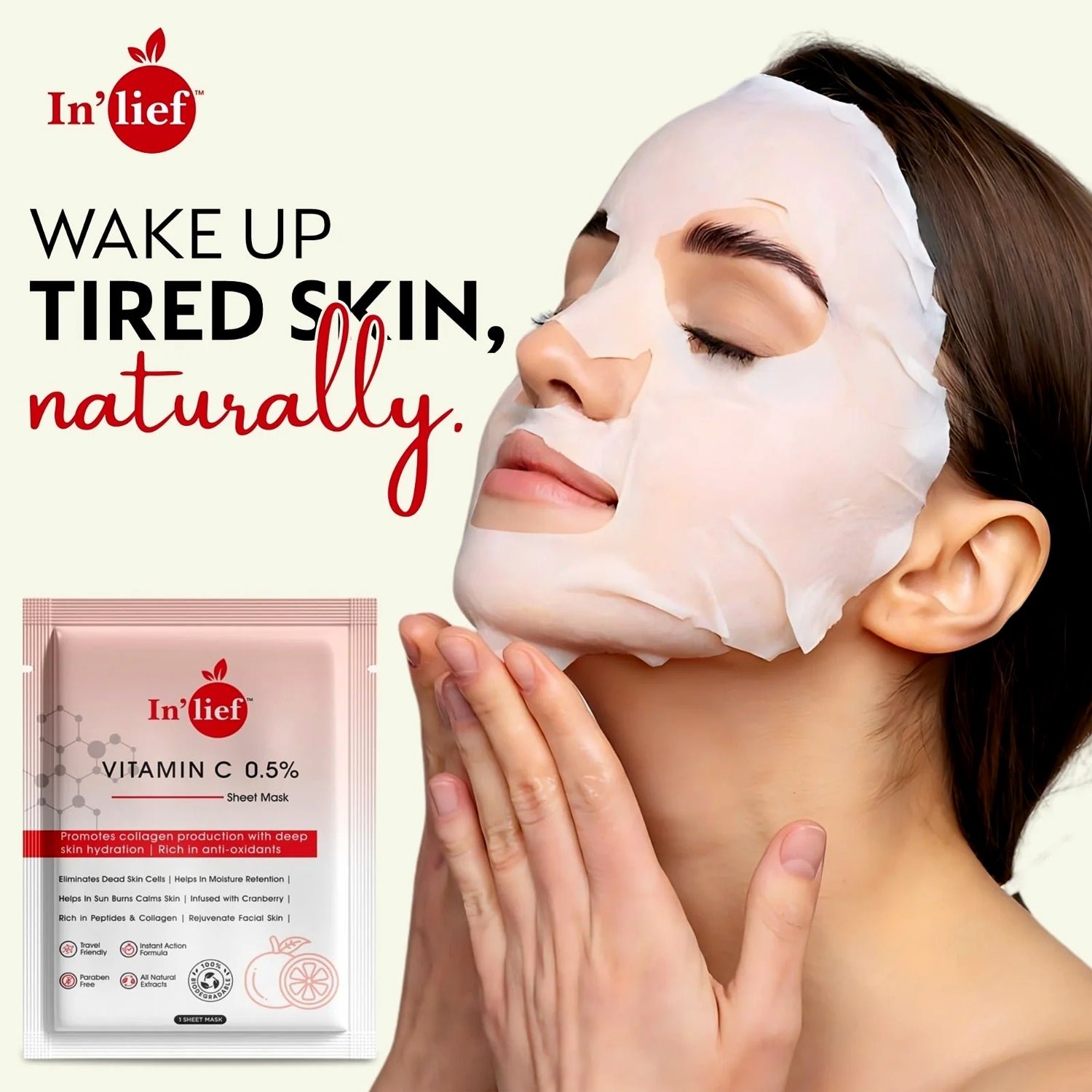 Vitamin C Facial Sheet Mask – Hydrating & Brightening Glow