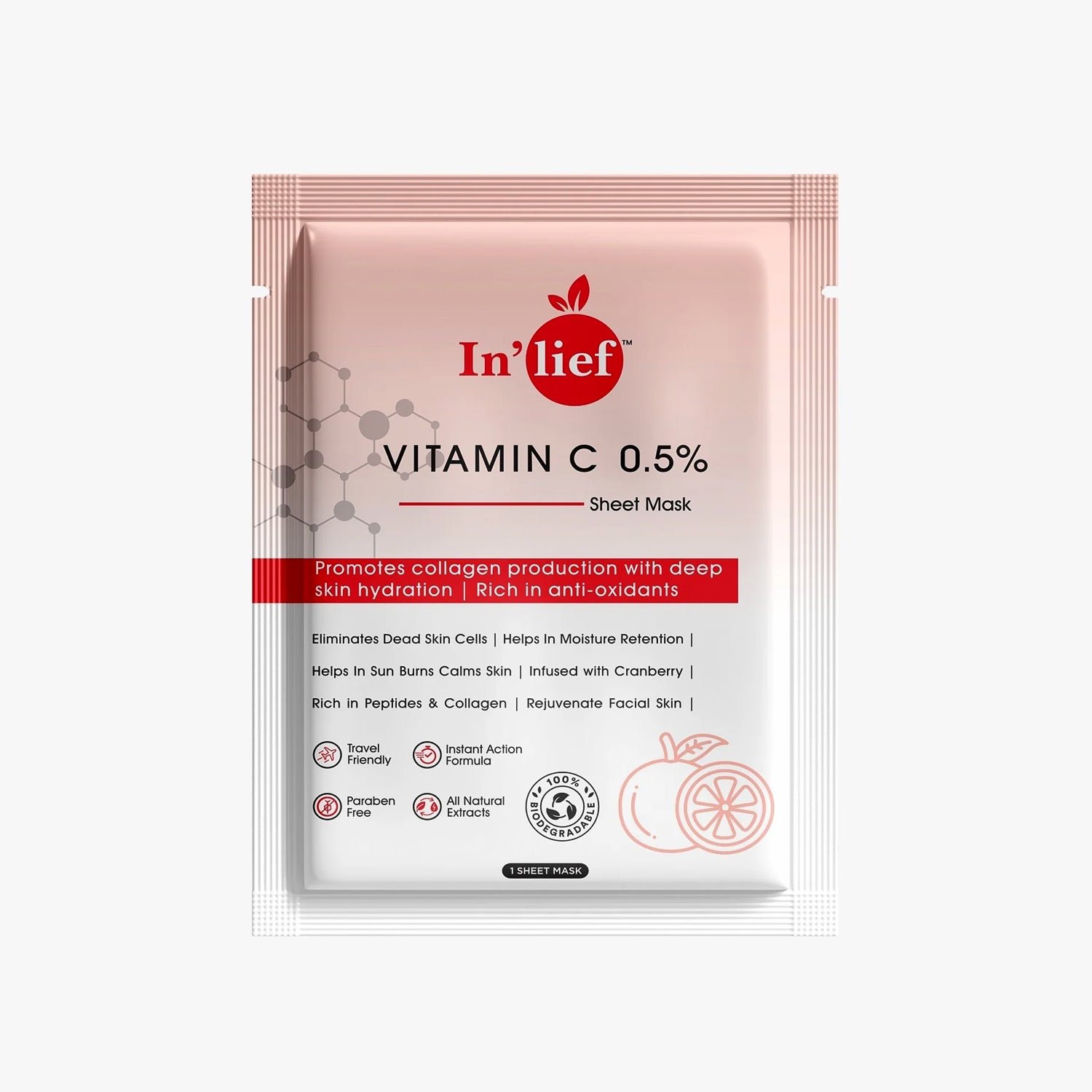 Vitamin C Facial Sheet Mask – Hydrating & Brightening Glow