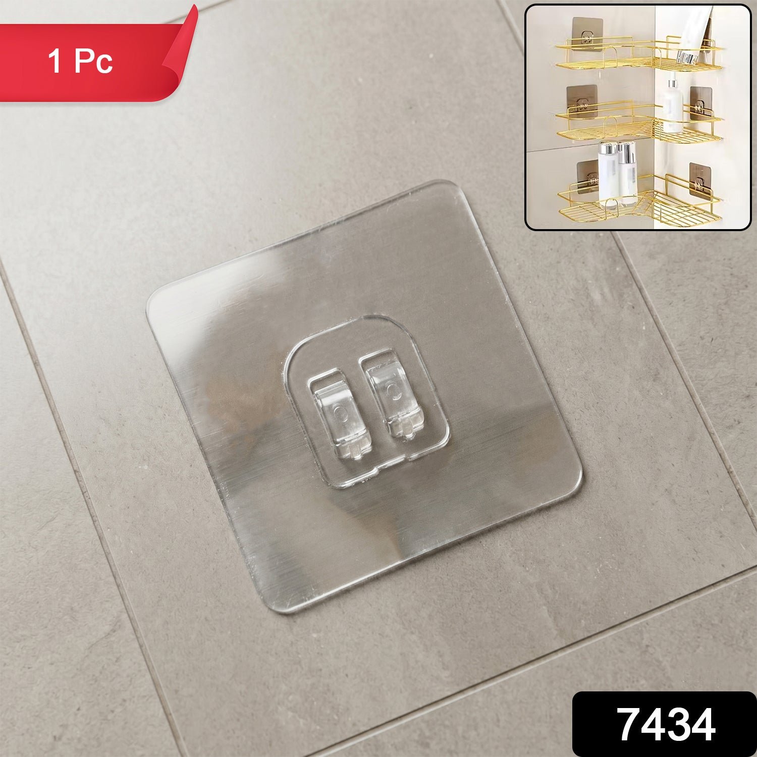 Wall-Hook-Shelf-Sticker-WOSKU-02 Adhesive Wall Hook – Transparent, Heavy Duty | GlimmerHome