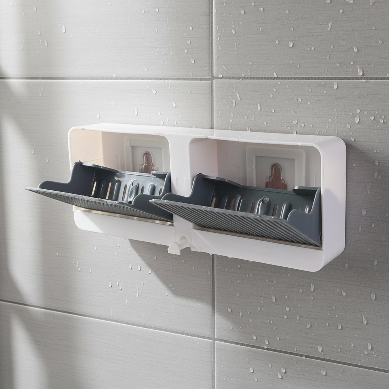 Bathroom Storage Organizer – Wall Mounted 4-Compartment Soap Holder