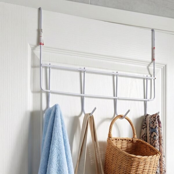 Wall-Wire-Grid-Panel-Hooks-2 Over the Door Metal Hook Rack – Space Saving 4 Hook Organizer