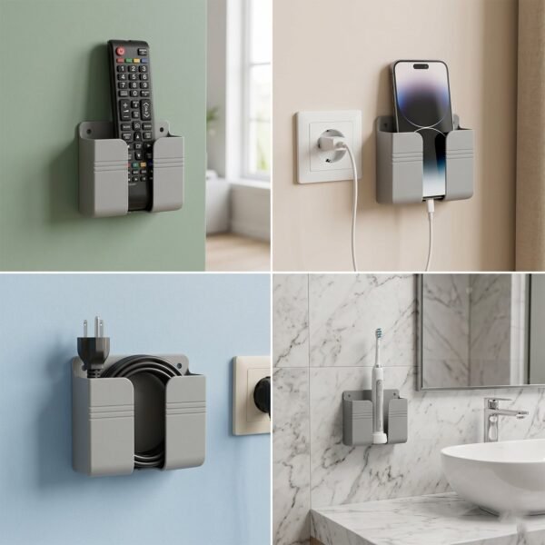 Wall-Mounted Mobile & Remote Holder – Space-Saving Organizer