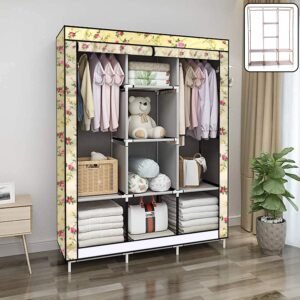 WardrobeRacks-WOSKU-01 Portable Fabric Wardrobe Closet – 8 Spacious Compartments & Foldable Design
