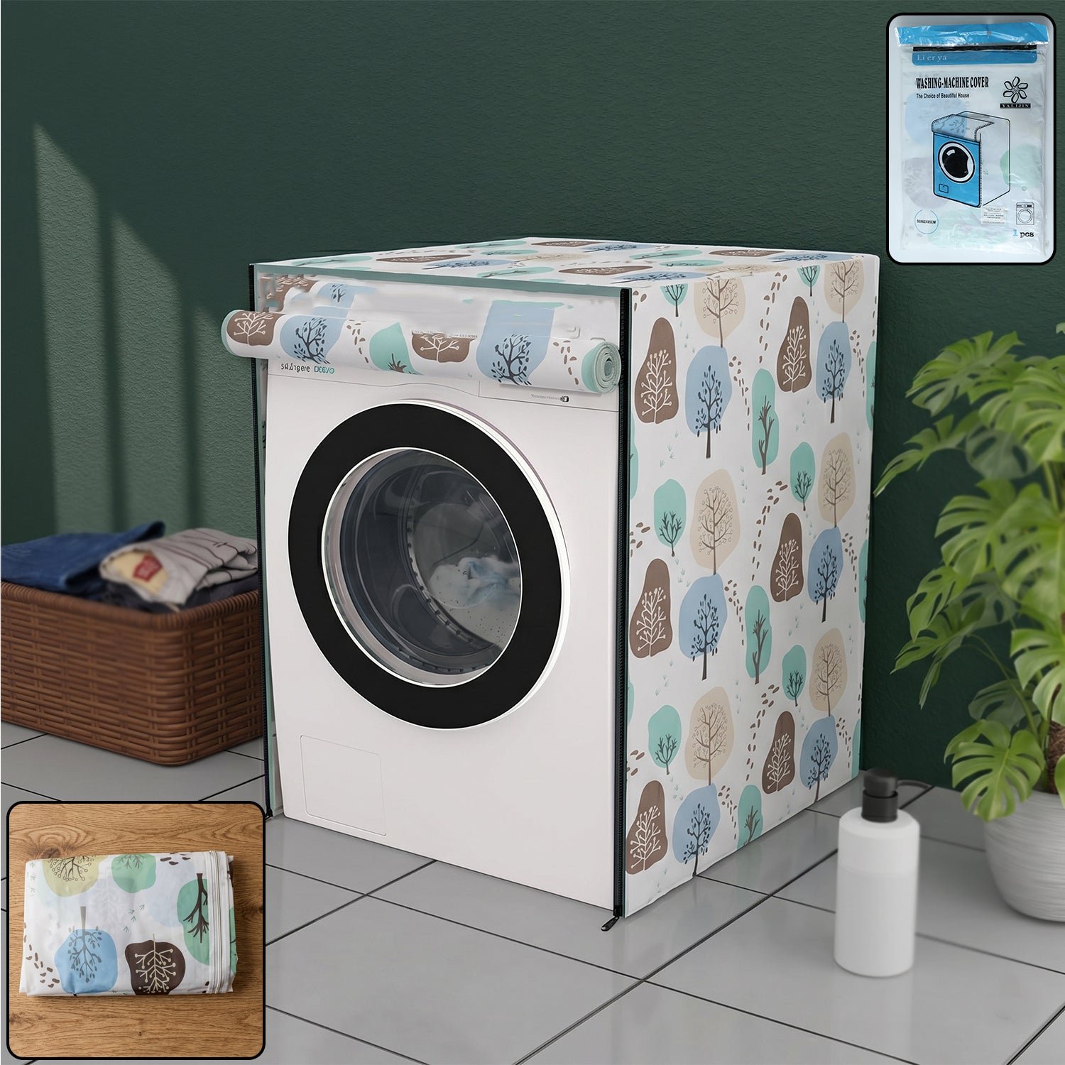 Washing Machine Cover 58x62x85 cm – Dustproof PEVA | Velvet Wipe