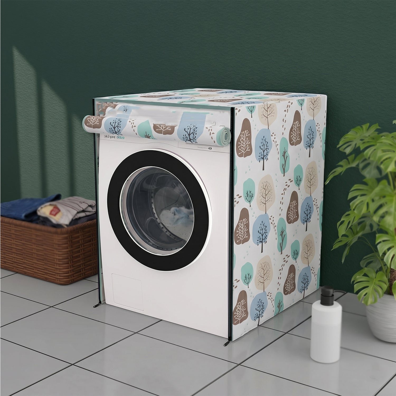 Washing Machine Cover 58x62x85 cm – Dustproof PEVA | Velvet Wipe