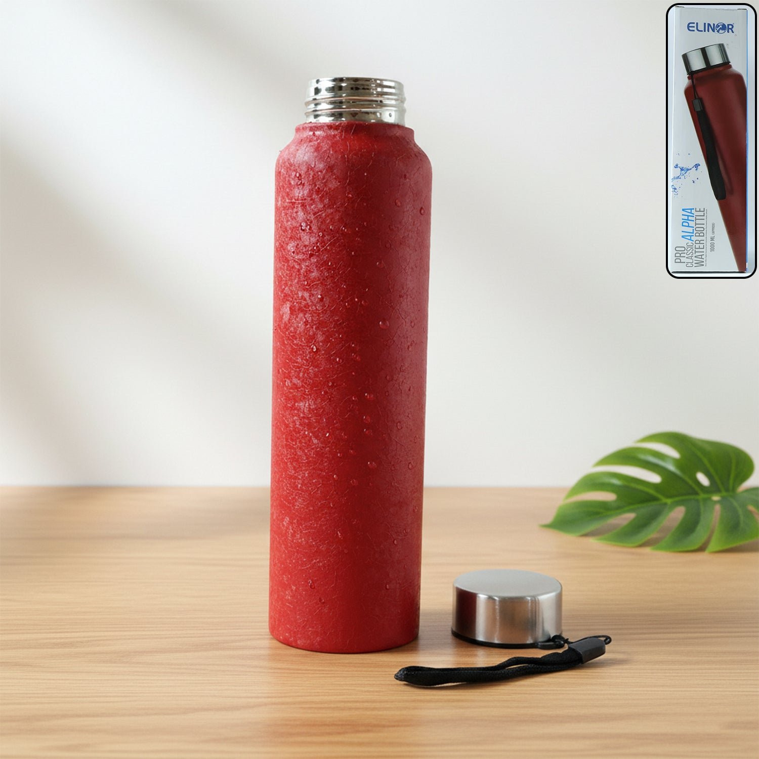 Stainless Steel Water Bottle 1000 ML – Leakproof & Insulated Red