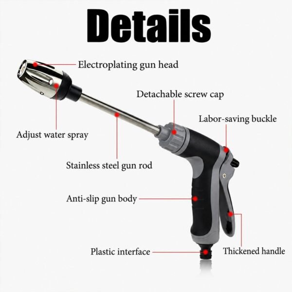High Pressure Water Spray Gun – Powerful Cleaning Tool for Car & Garden