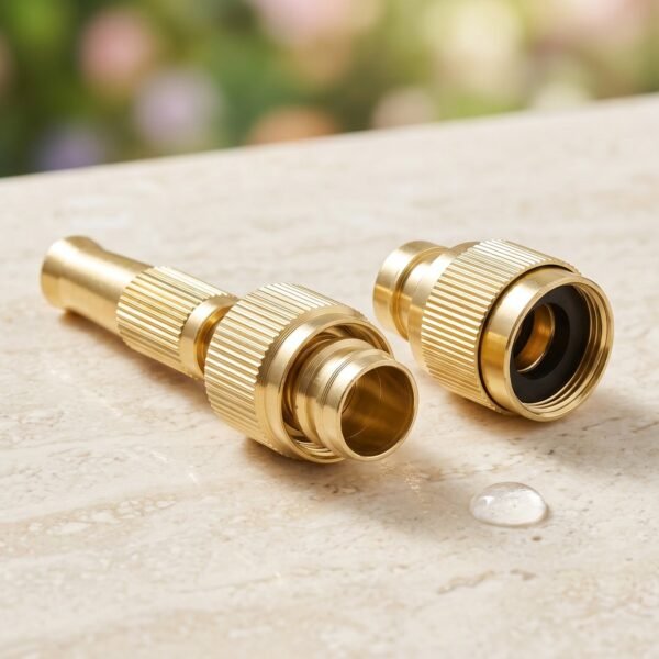 Golden Brass Garden Hose Water Nozzle Spray Gun with Quick Connect...