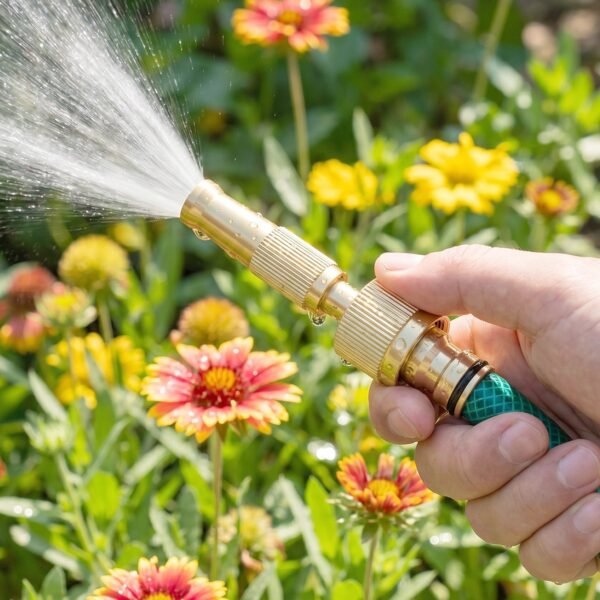 Golden Brass Garden Hose Water Nozzle Spray Gun with Quick Connect...