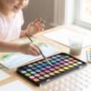 48 Color Solid Watercolor Palette Set with Brush for Art Painting (1 Set)