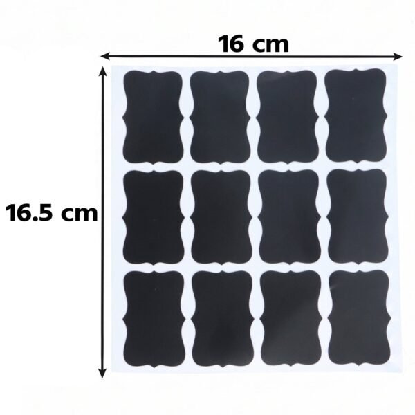 Waterproof-Stickers-for-Kitchen_2_-6 Fancy Shape Chalkboard Sticker Labels with Marker Pen, Jar Labels (1 Set)