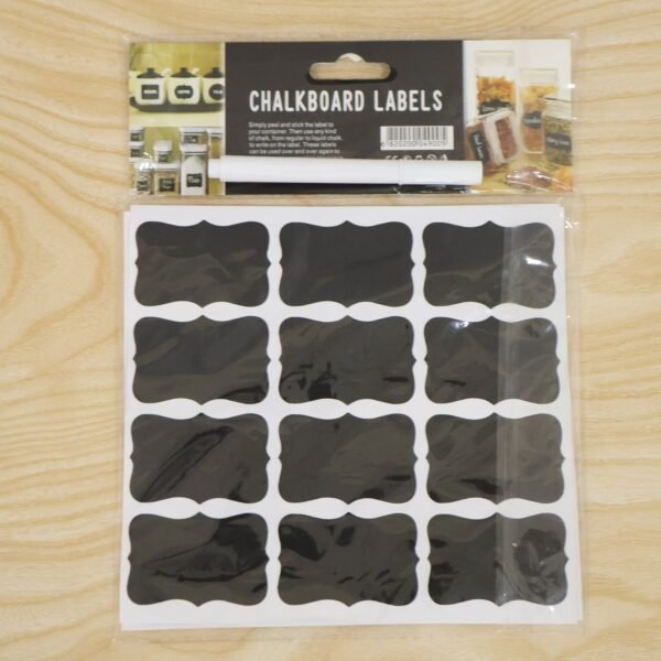 Waterproof-Stickers-for-Kitchen_2_-8 Fancy Shape Chalkboard Sticker Labels with Marker Pen, Jar Labels (1 Set)