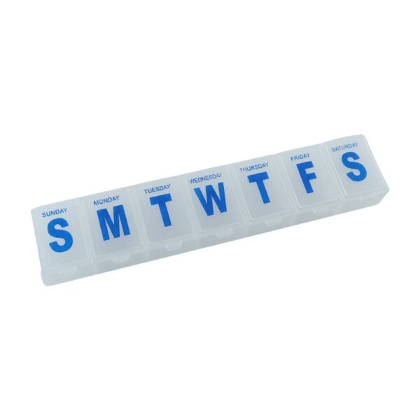 7 Day Weekly Plastic Pill Box Organizer with Daily Compartments (1 Pc)