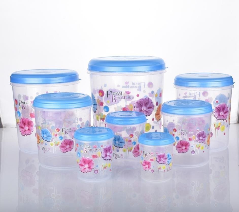 Air Tight Plastic Container Set – 8 Pcs Food Storage | Velvet Wheels