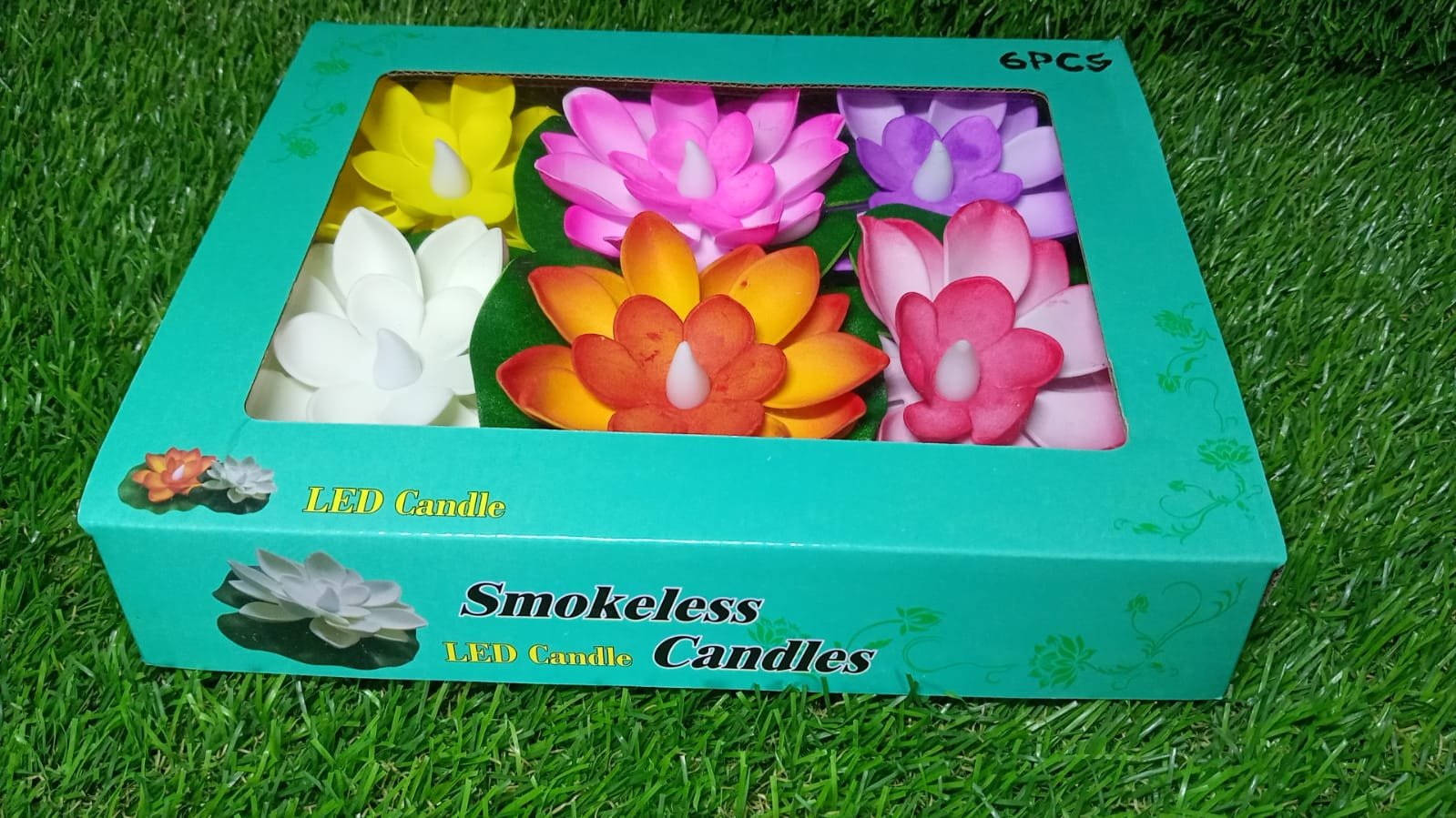 Floating Lotus LED Candles – Smokeless & Waterproof (Pack of 6) | Indo Glow
