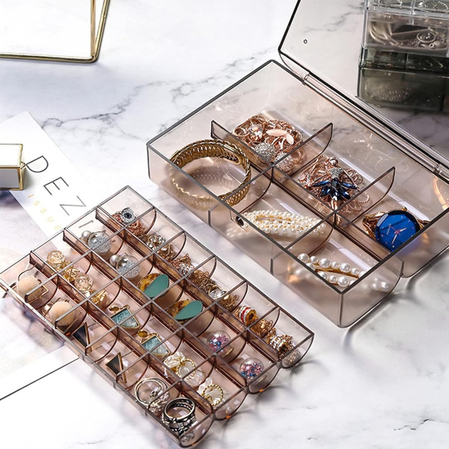 Acrylic Jewelry Box – 30 Compartment Dustproof Organizer | Organivo