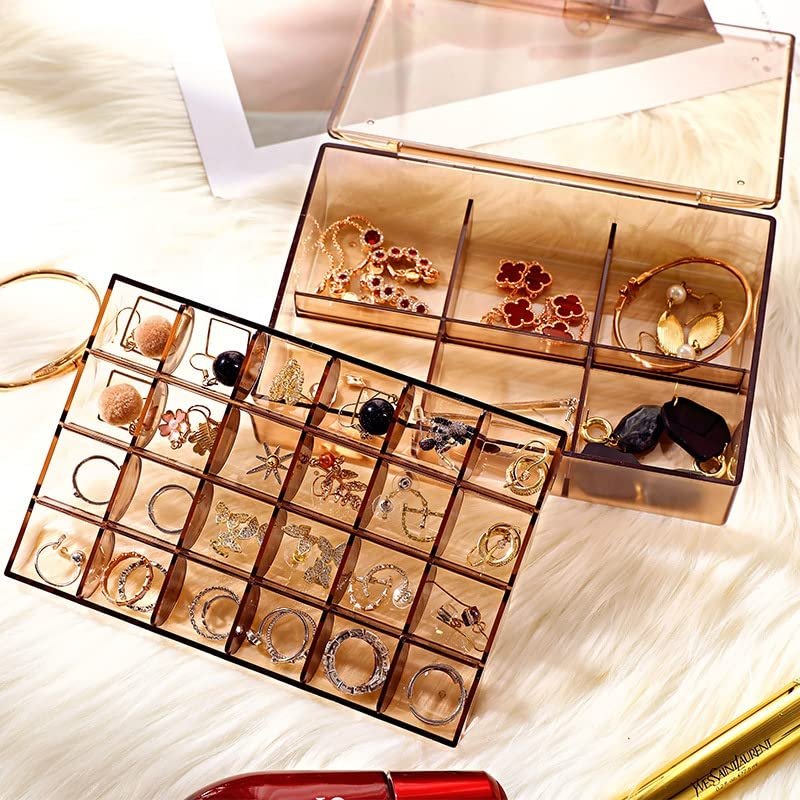 Acrylic Jewelry Box – 30 Compartment Dustproof Organizer | Organivo