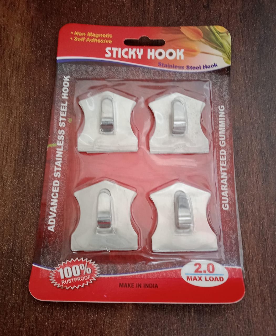 Self-Adhesive Hooks – Heavy Duty Stainless Steel | GlimmerHome