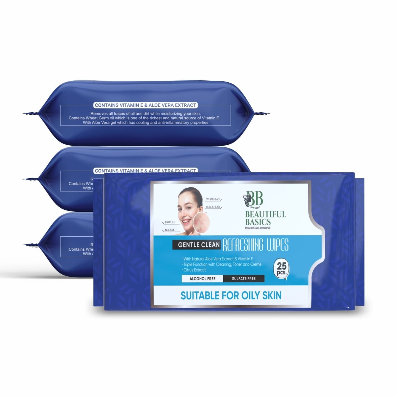 Facial Cleansing Wet Wipes – Fruit Extract, 25 Count | Beautiful Basics