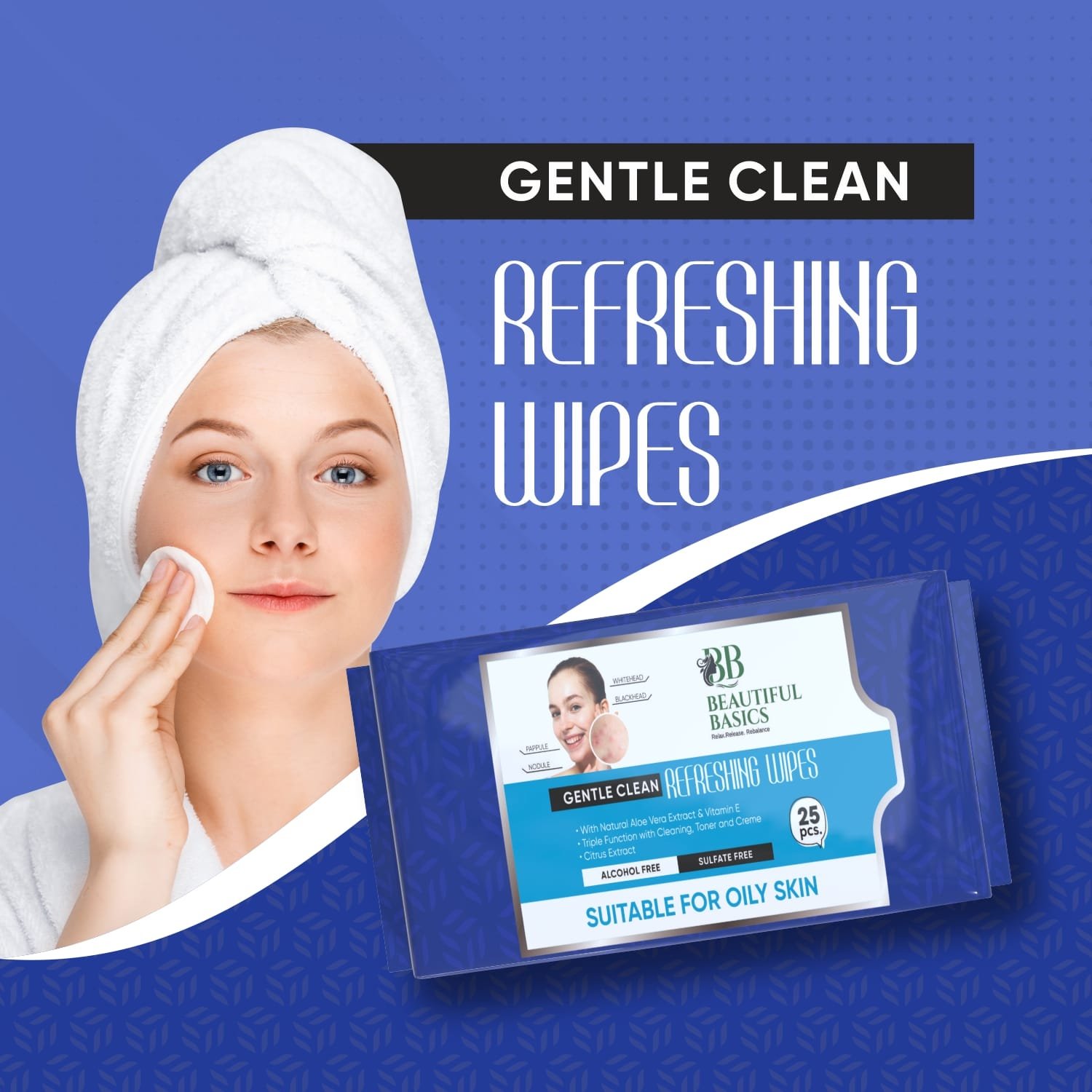 Facial Cleansing Wet Wipes – Fruit Extract, 25 Count | Beautiful Basics