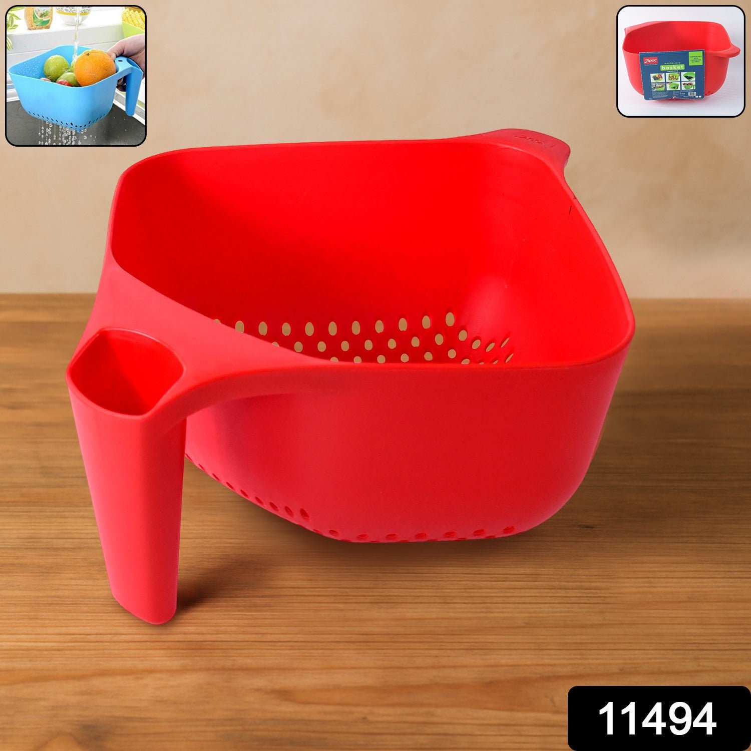 Plastic Strainer Bowl – Ergonomic Handle & Quick Drainage