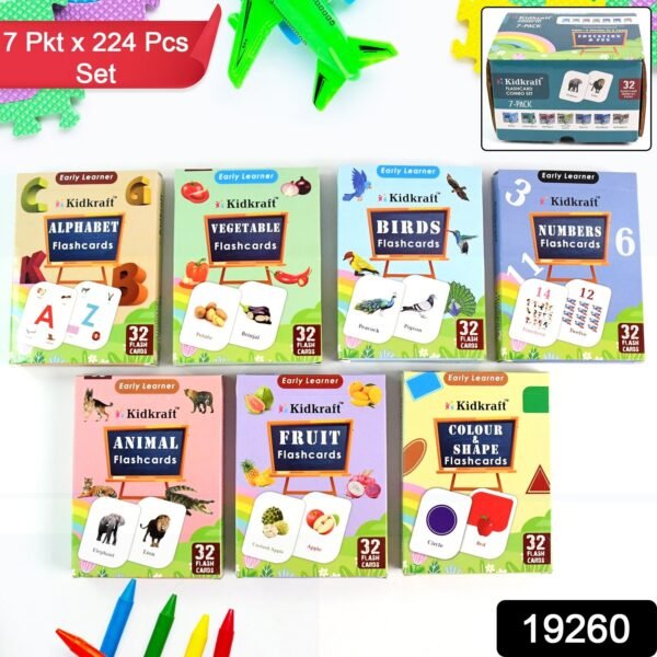 Early Learner Flashcard Set – 224 Durable Educational Cards