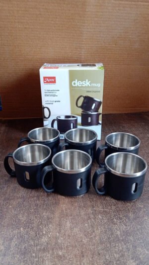 Stainless Steel Desk Mug Set – Durable 150ml Tea & Coffee Cups