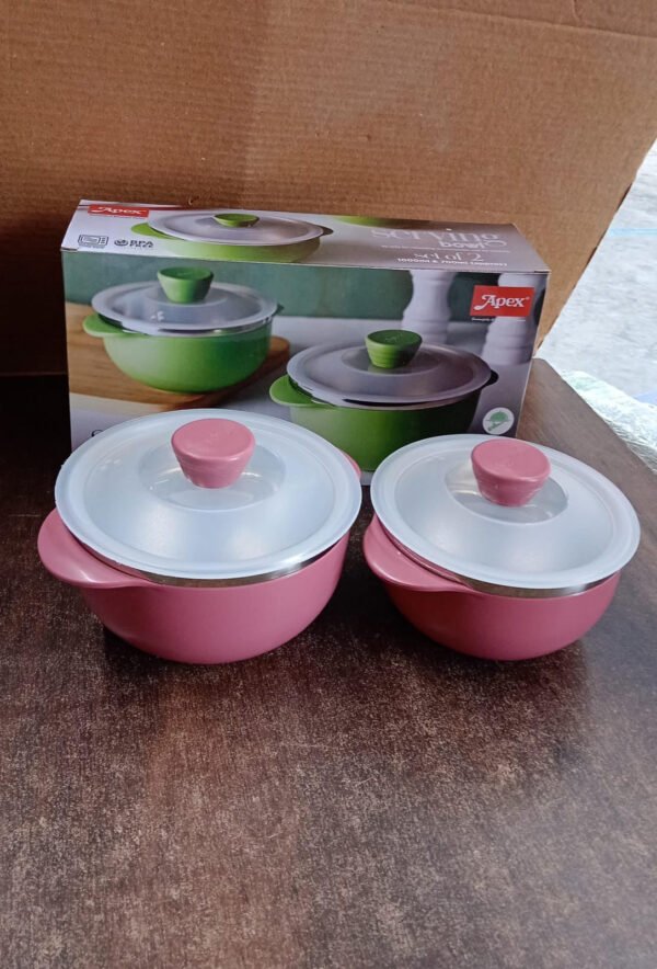Plastic Serving Bowl Set with Lids – Airtight, Microwave Safe 2 Pieces