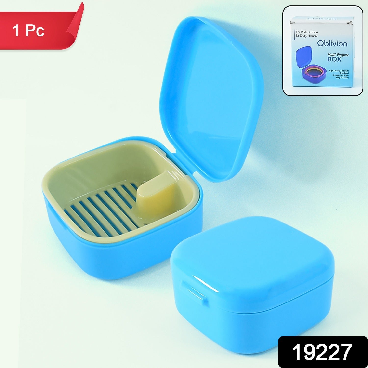 Multi-Purpose Storage Box with Lid & Drain Tray – Compact Organizer