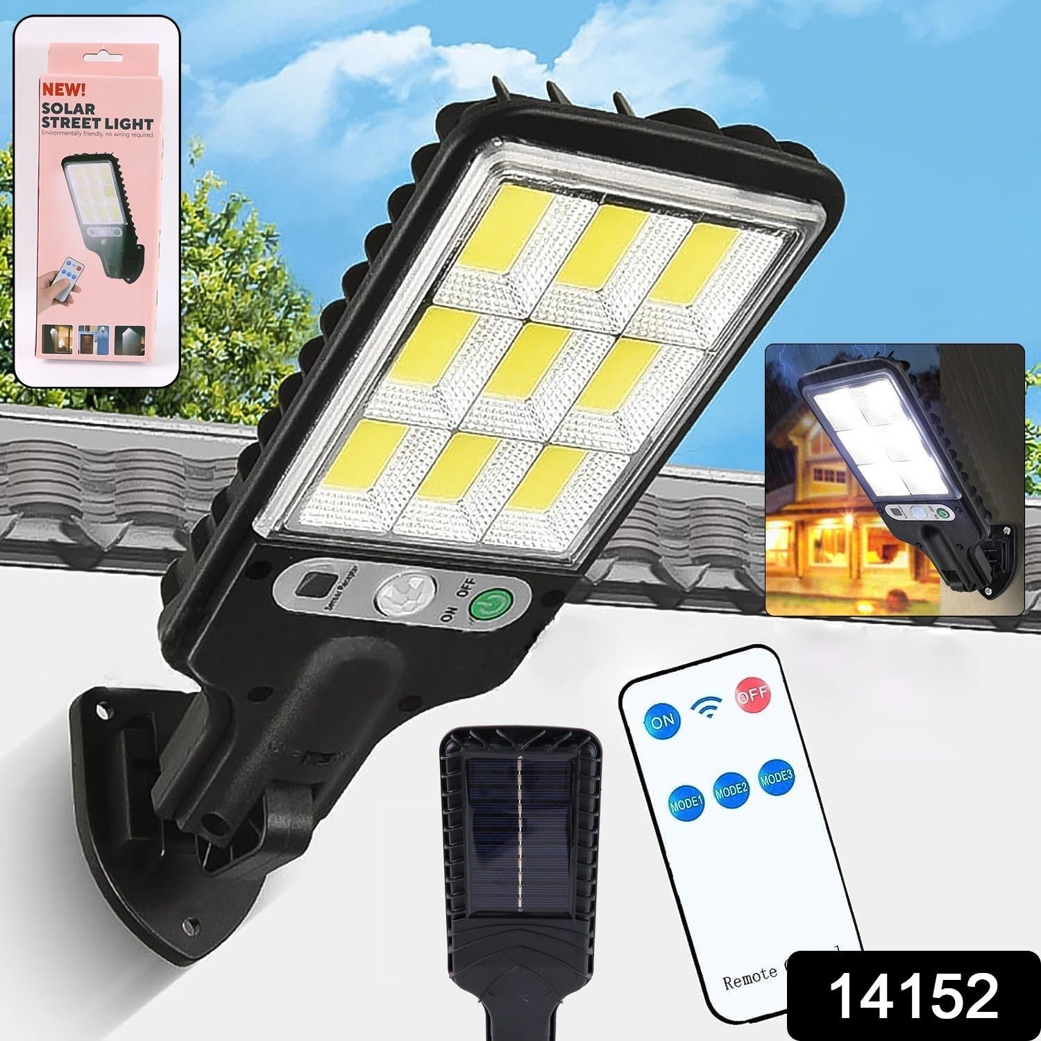 Solar LED Street Light – High Power with Motion Sensor & Remote Control
