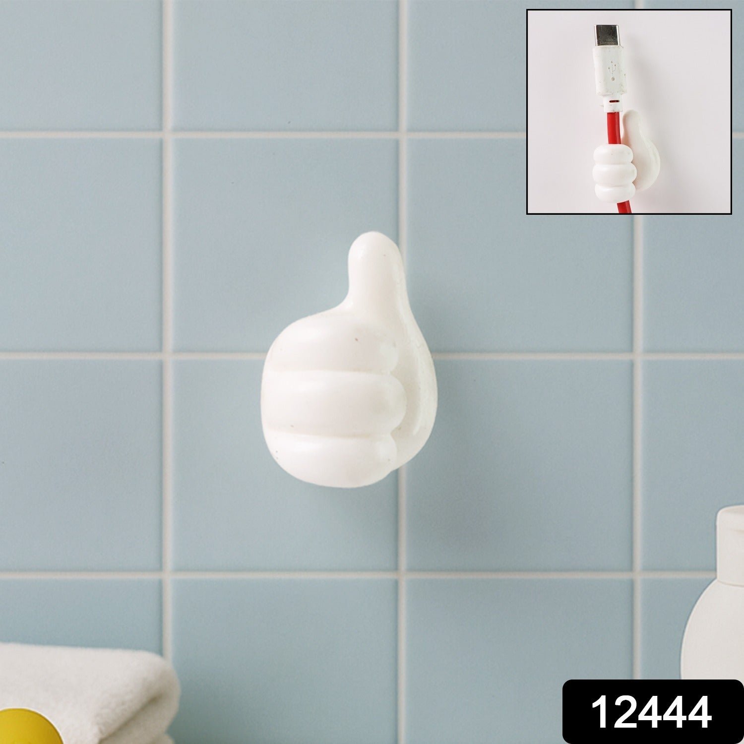 Hand-Shaped Wall Clip – Flexible Silicone Cable & Key Organizer