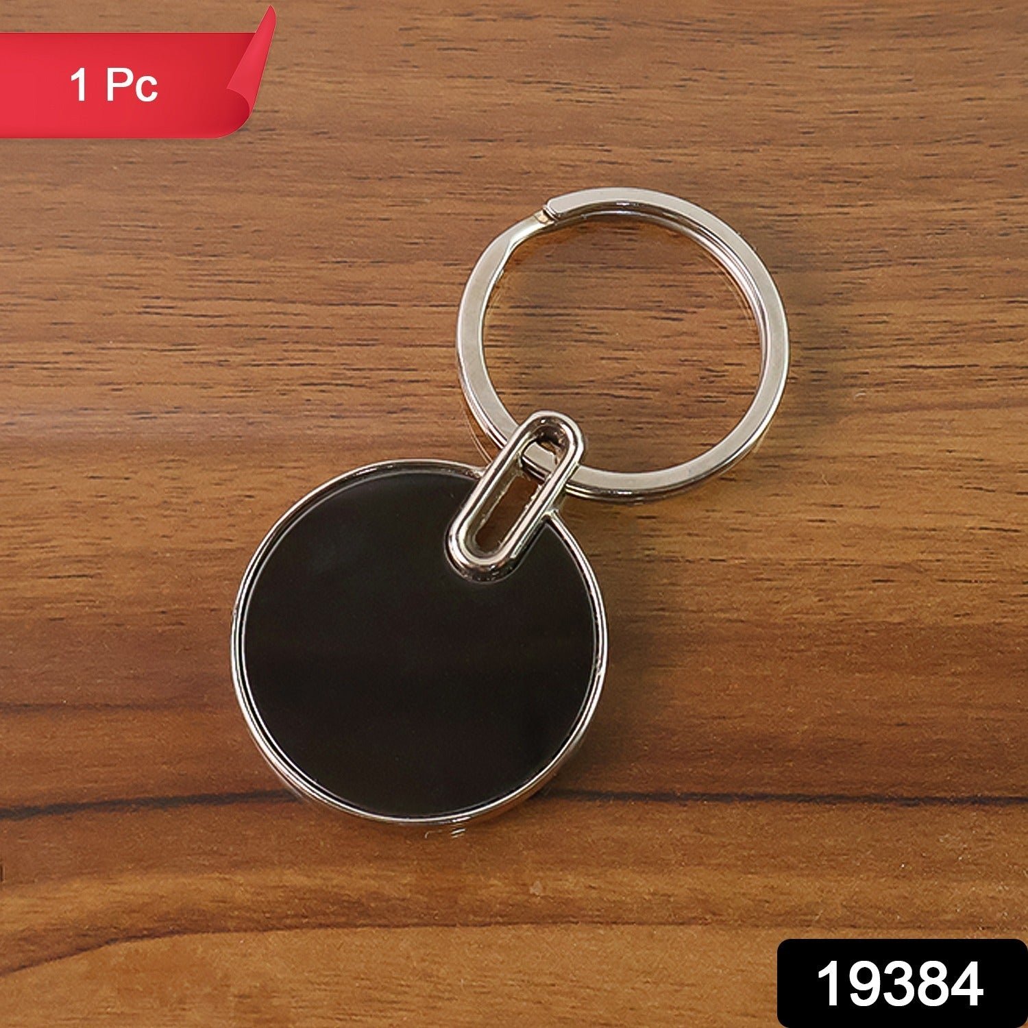 Black Round Metal Keychain – Durable Minimalist Key Organizer