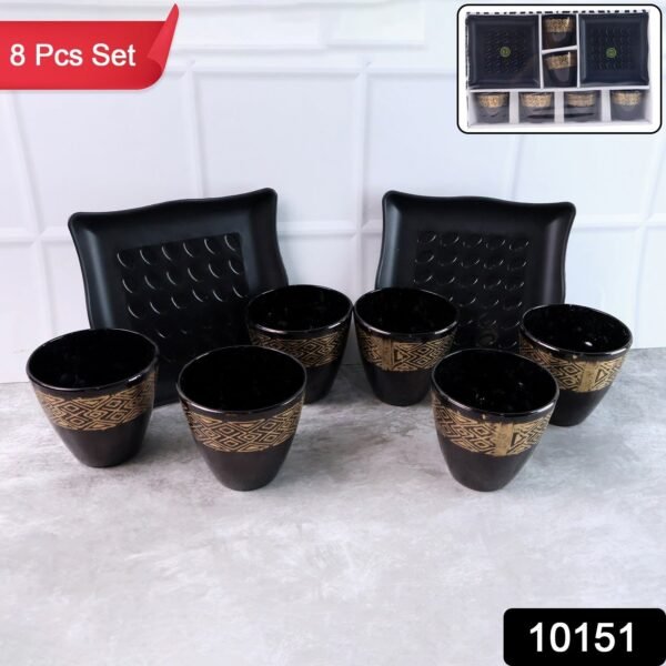 Ceramic Bowl and Cup Set – 8 Pc Dining Collection | Indo Glow