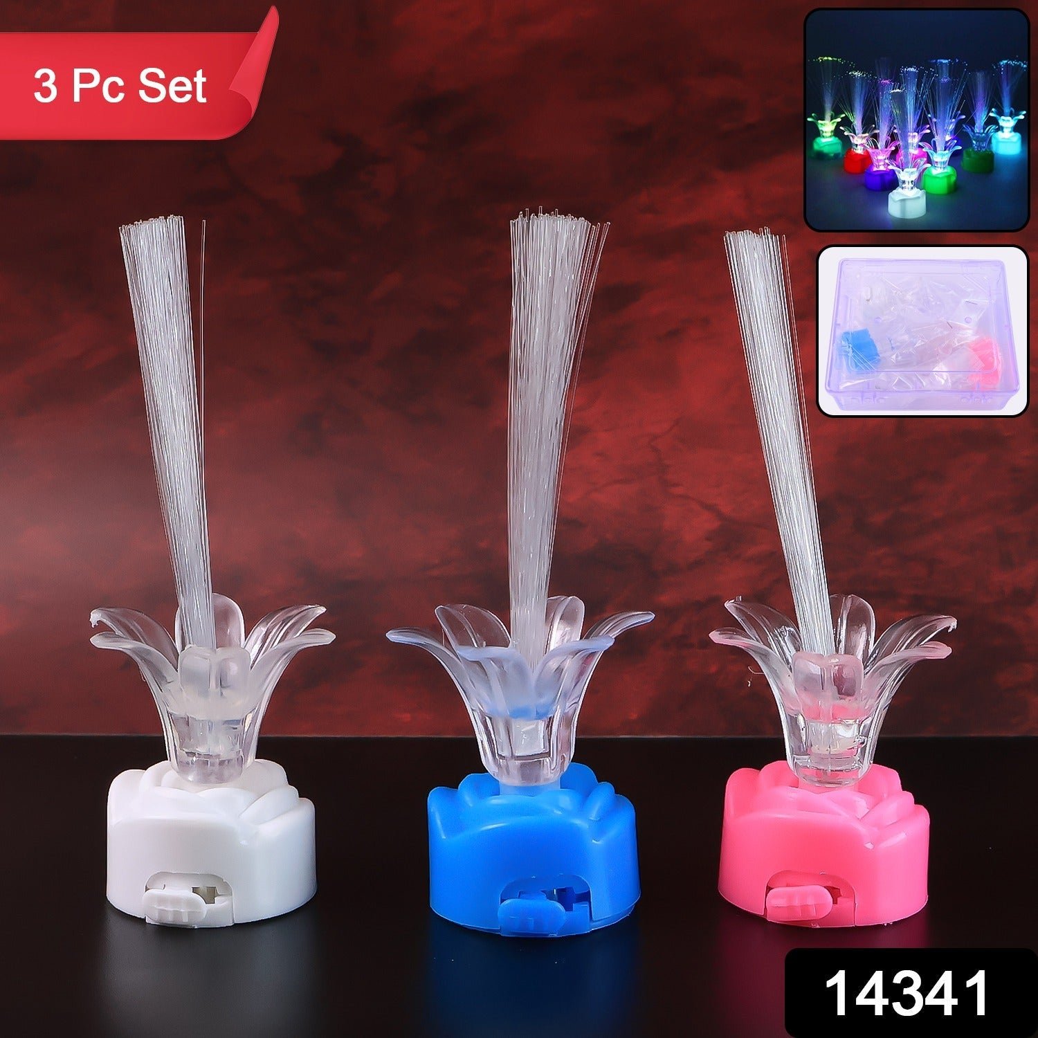 LED Fiber Optic Flower Night Lamps – Multi-Color Ambient Glow Set